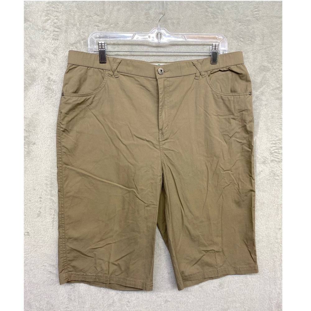 Coconut Row Palm Beach Bermuda Shorts Khaki Brown Womens 12 Urban Casual Pockets